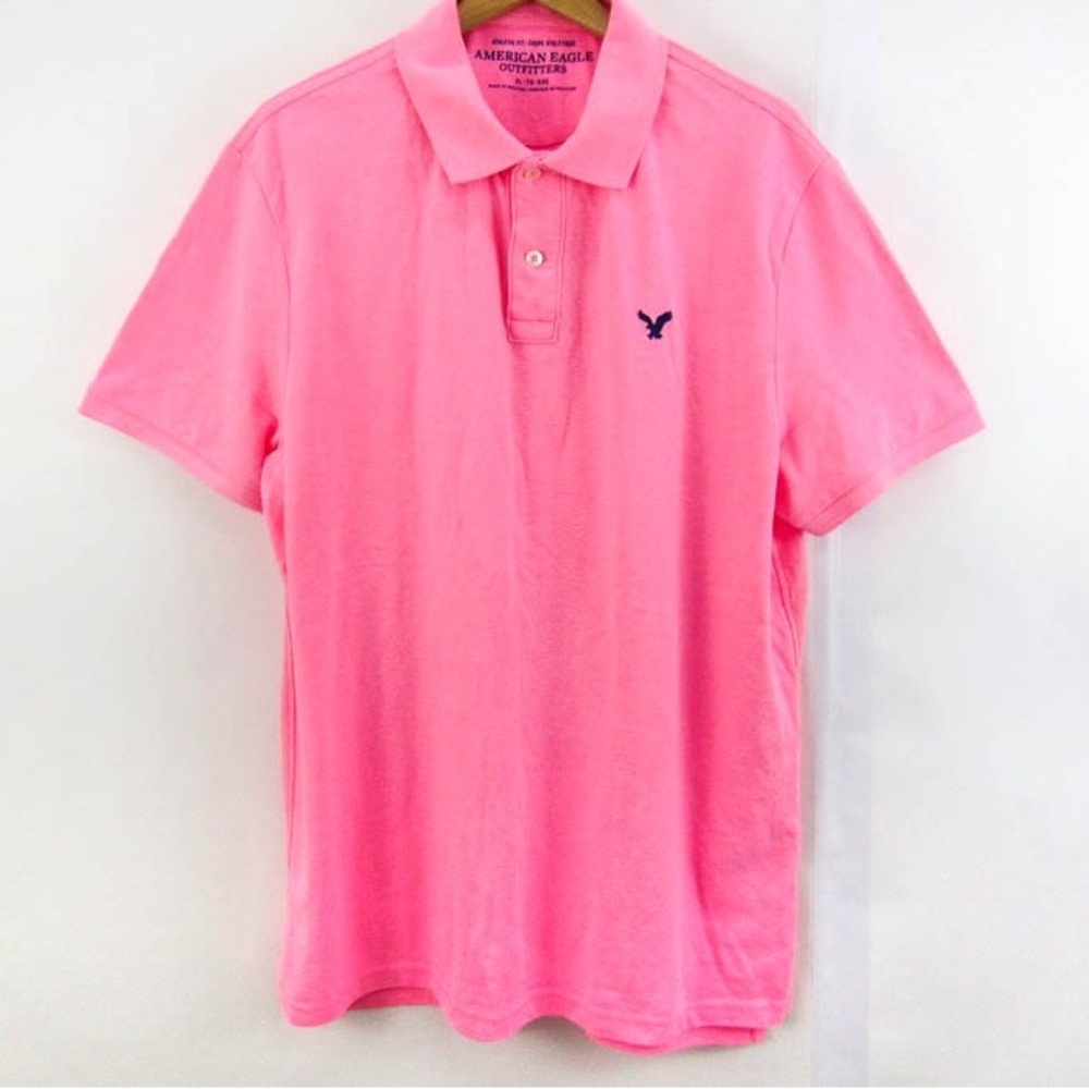 American Eagle Classic Fit pink polo